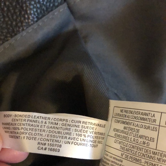 Avon, black, leather and suede tote bag. - Picture 6 of 10